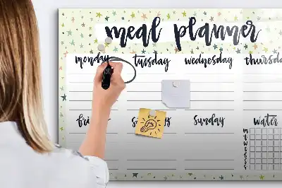 Tableau magnétique à dessiner modèle menu hebdomadaire céleste