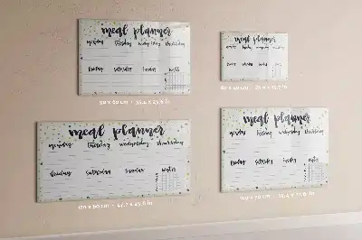 Tableau magnétique à dessiner modèle menu hebdomadaire céleste