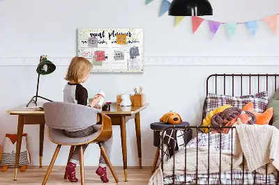 Tableau magnétique à dessiner modèle menu hebdomadaire céleste