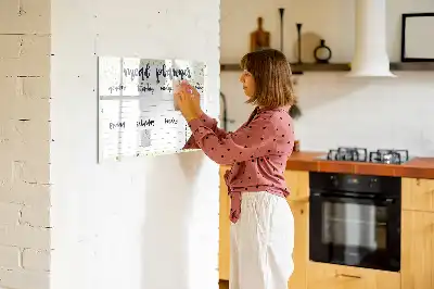 Tableau magnétique à dessiner modèle menu hebdomadaire céleste