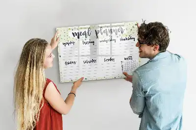 Tableau magnétique à dessiner modèle menu hebdomadaire céleste