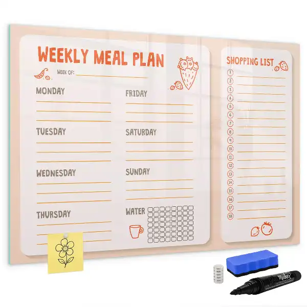 Tableau magnétique à dessiner planificateur de repas rétro