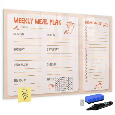 Tableau magnétique à dessiner planificateur de repas rétro
