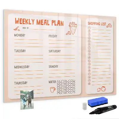 Tableau magnétique à dessiner planificateur de repas rétro