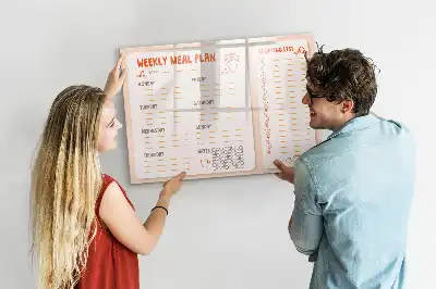 Tableau magnétique à dessiner planificateur de repas rétro