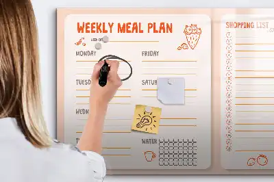 Tableau magnétique à dessiner planificateur de repas rétro