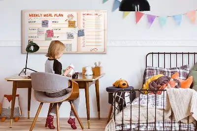 Tableau magnétique à dessiner planificateur de repas rétro