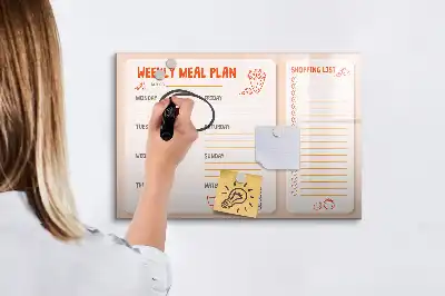 Tableau magnétique à dessiner planificateur de repas rétro