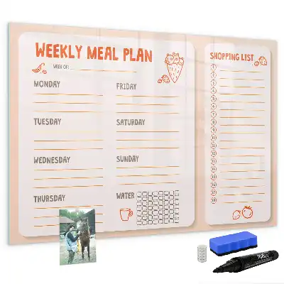 Tableau magnétique à dessiner planificateur de repas rétro