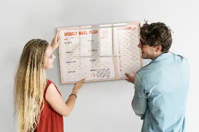 Tableau magnétique à dessiner planificateur de repas rétro
