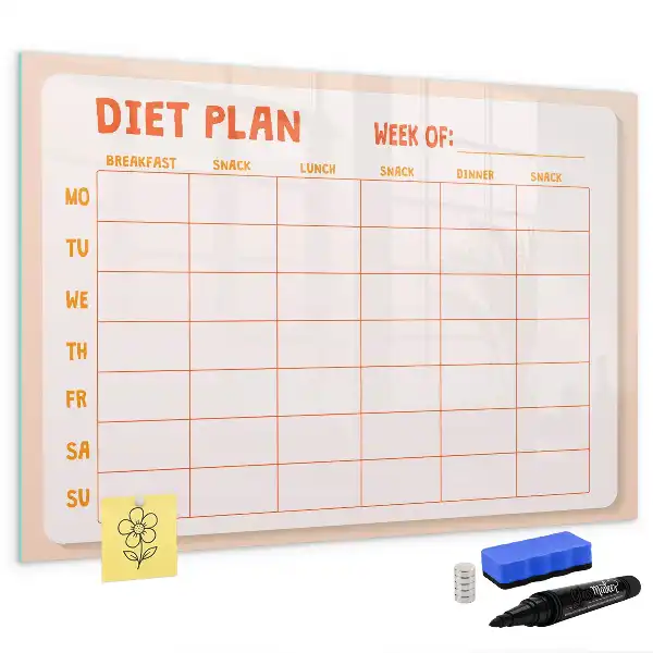 Tableau magnétique pour planification de repas hebdomadaires à dessiner