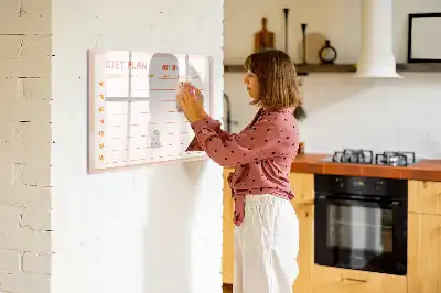 Tableau magnétique pour planification de repas hebdomadaires à dessiner