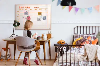 Tableau magnétique pour planification de repas hebdomadaires à dessiner