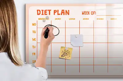 Tableau magnétique pour planification de repas hebdomadaires à dessiner