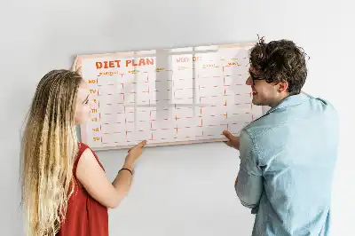 Tableau magnétique pour planification de repas hebdomadaires à dessiner