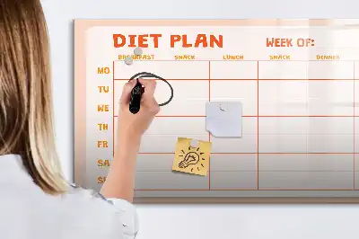 Tableau magnétique pour planification de repas hebdomadaires à dessiner