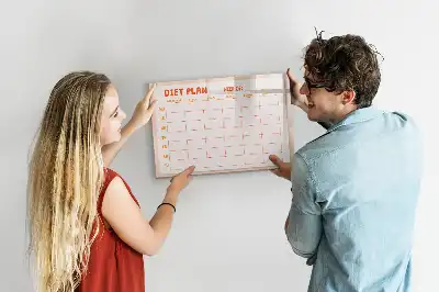 Tableau magnétique pour planification de repas hebdomadaires à dessiner