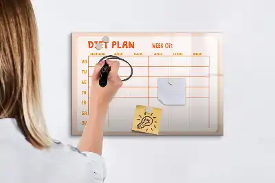 Tableau magnétique pour planification de repas hebdomadaires à dessiner