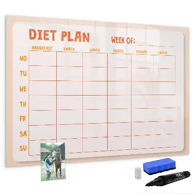 Tableau magnétique pour planification de repas hebdomadaires à dessiner