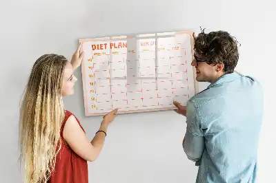 Tableau magnétique pour planification de repas hebdomadaires à dessiner