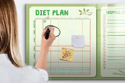 Tableau magnétique pour dessiner menu hebdomadaire