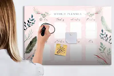 Tableau magnétique pour dessiner planificateur hebdomadaire charmant