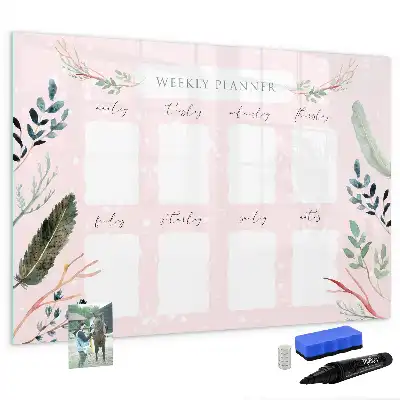 Tableau magnétique pour dessiner planificateur hebdomadaire charmant