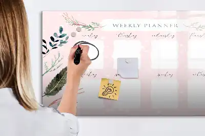 Tableau magnétique pour dessiner planificateur hebdomadaire charmant