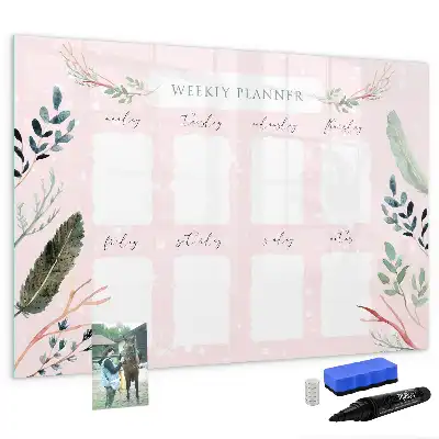 Tableau magnétique pour dessiner planificateur hebdomadaire charmant
