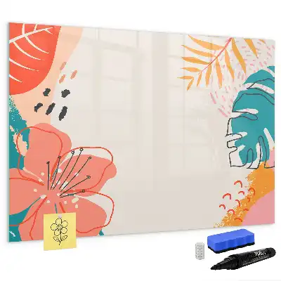 Tableau magnétique à dessiner motif plantes hawaïennes