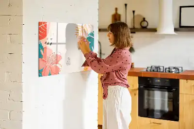 Tableau magnétique à dessiner motif plantes hawaïennes