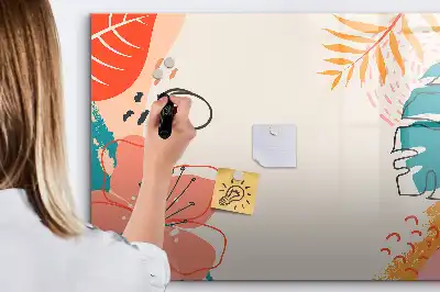 Tableau magnétique à dessiner motif plantes hawaïennes