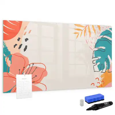 Tableau magnétique à dessiner motif plantes hawaïennes