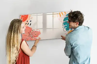 Tableau magnétique à dessiner motif plantes hawaïennes