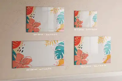 Tableau magnétique à dessiner motif plantes hawaïennes