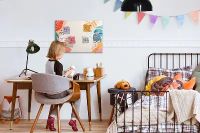 Tableau magnétique à dessiner motif plantes hawaïennes