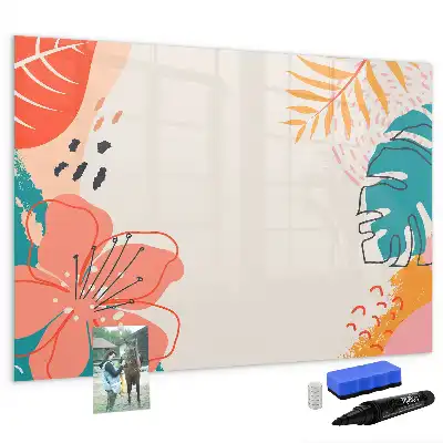 Tableau magnétique à dessiner motif plantes hawaïennes