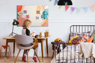 Tableau magnétique à dessiner motif plantes hawaïennes