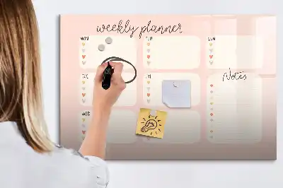 Tableau magnétique à dessiner planificateur hebdomadaire charmant