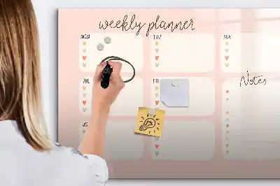 Tableau magnétique à dessiner planificateur hebdomadaire charmant