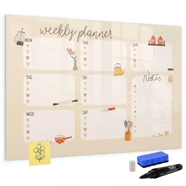 Planificateur hebdomadaire tableau magnétique pour dessiner