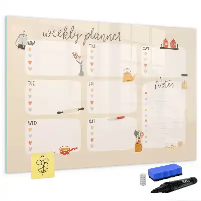Planificateur hebdomadaire tableau magnétique pour dessiner