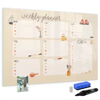 Planificateur hebdomadaire tableau magnétique pour dessiner