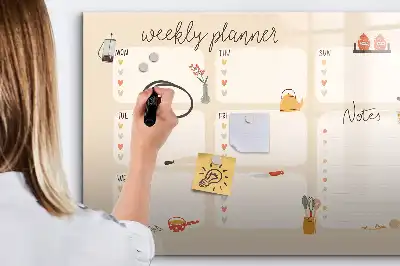 Planificateur hebdomadaire tableau magnétique pour dessiner