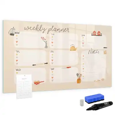Planificateur hebdomadaire tableau magnétique pour dessiner