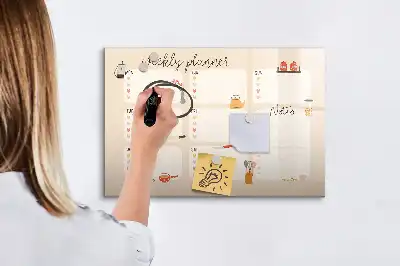 Planificateur hebdomadaire tableau magnétique pour dessiner