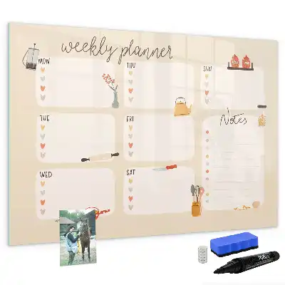 Planificateur hebdomadaire tableau magnétique pour dessiner