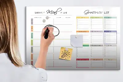 Tableau magnétique à dessiner menu hebdomadaire