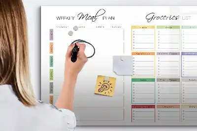 Tableau magnétique à dessiner menu hebdomadaire