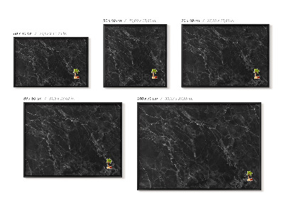 Tableau magnétique avec cadre noir Marbre noir élégant